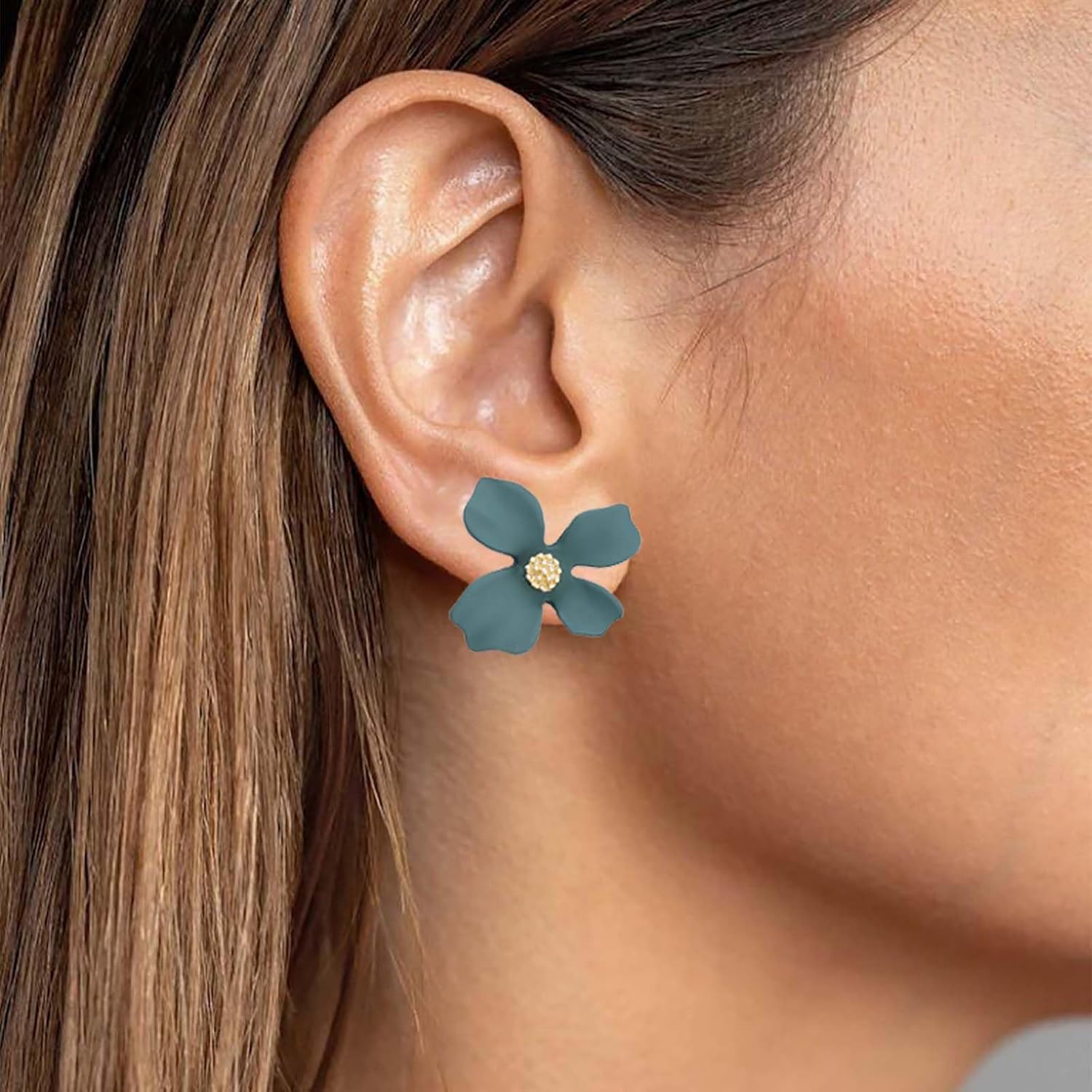 Andelaisi Boho Acrylic Flower Earrings Vintage Resin Flower Studs Earrings Acrylic Flower Floral Earrings Bridal Flower Petal Earrings Jewelry for Women - Image 3