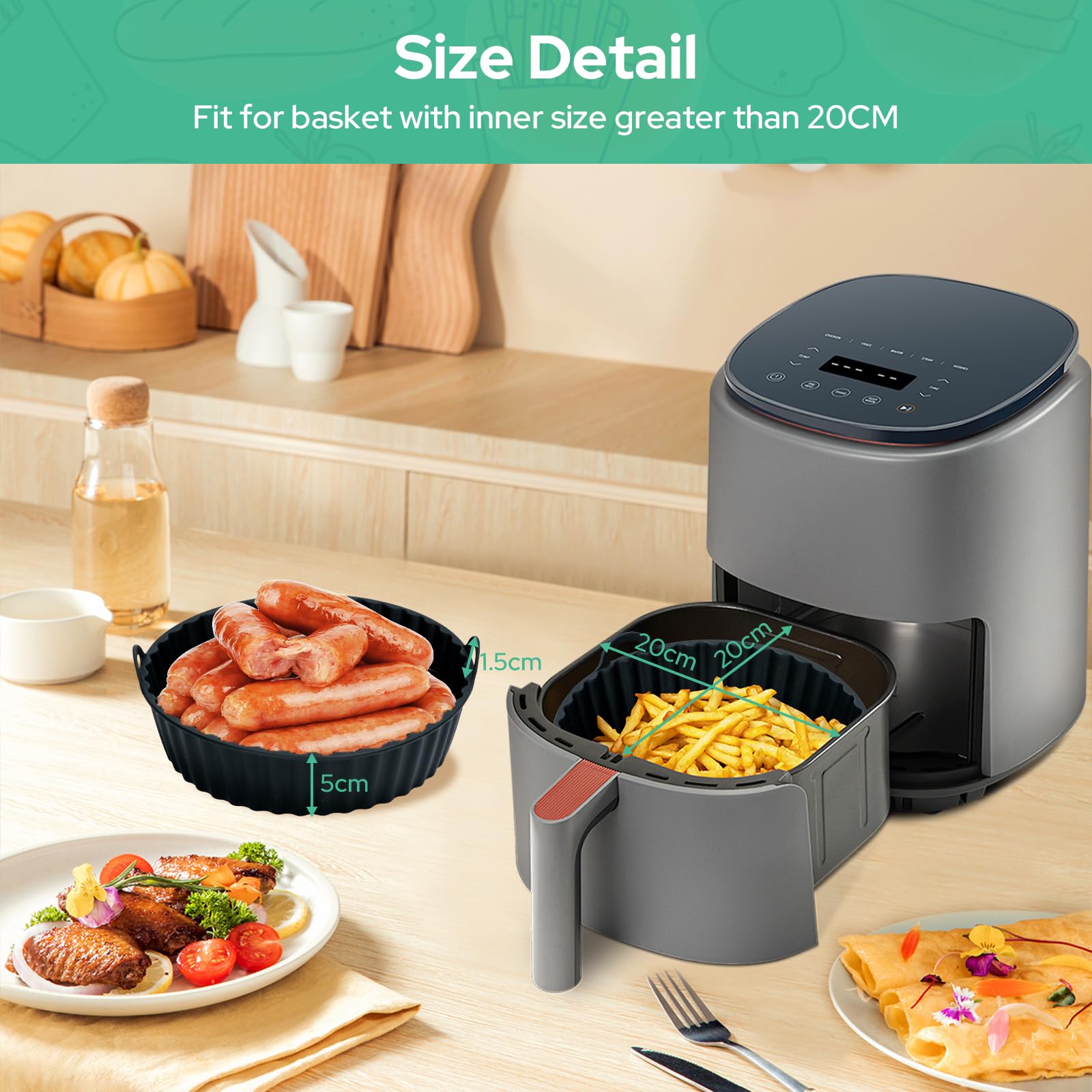 Alyvisun Air Fryer Silicone Liners - Image 3
