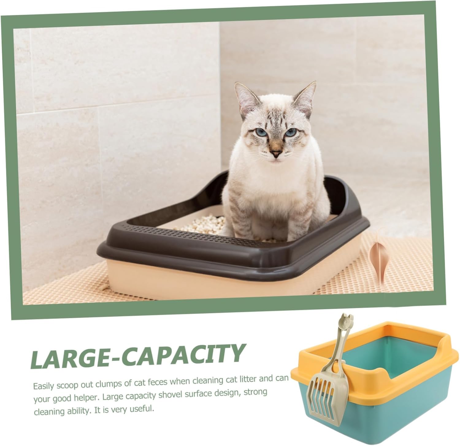 1set Semi-Enclosed Cat Litter Box for Shovel Low Entry Travel Litter Box for Easy Cleaning and Prevention for Home Use