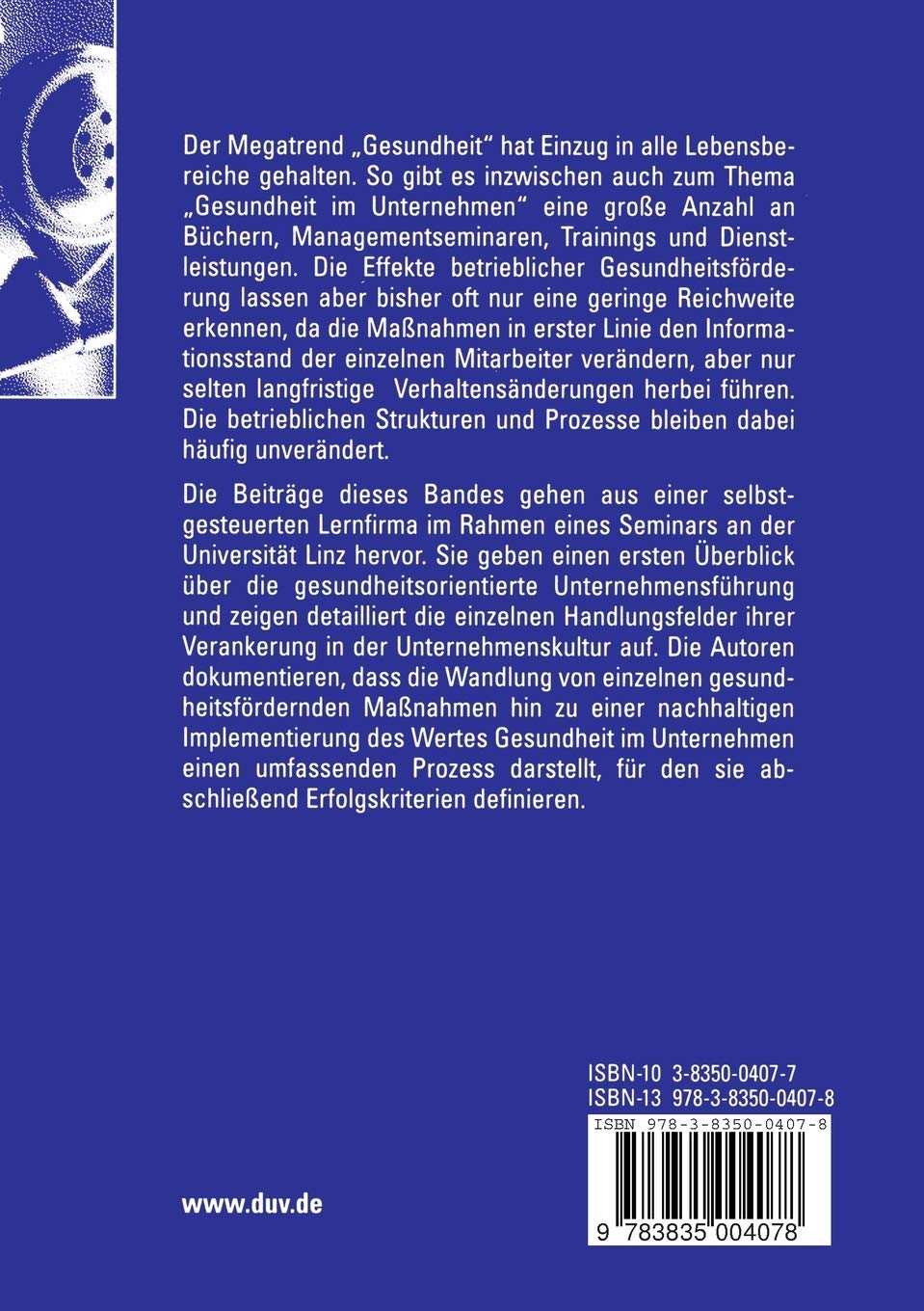 Gesundheitsorientierte Unternehmensführung: Eine Werteperspektive