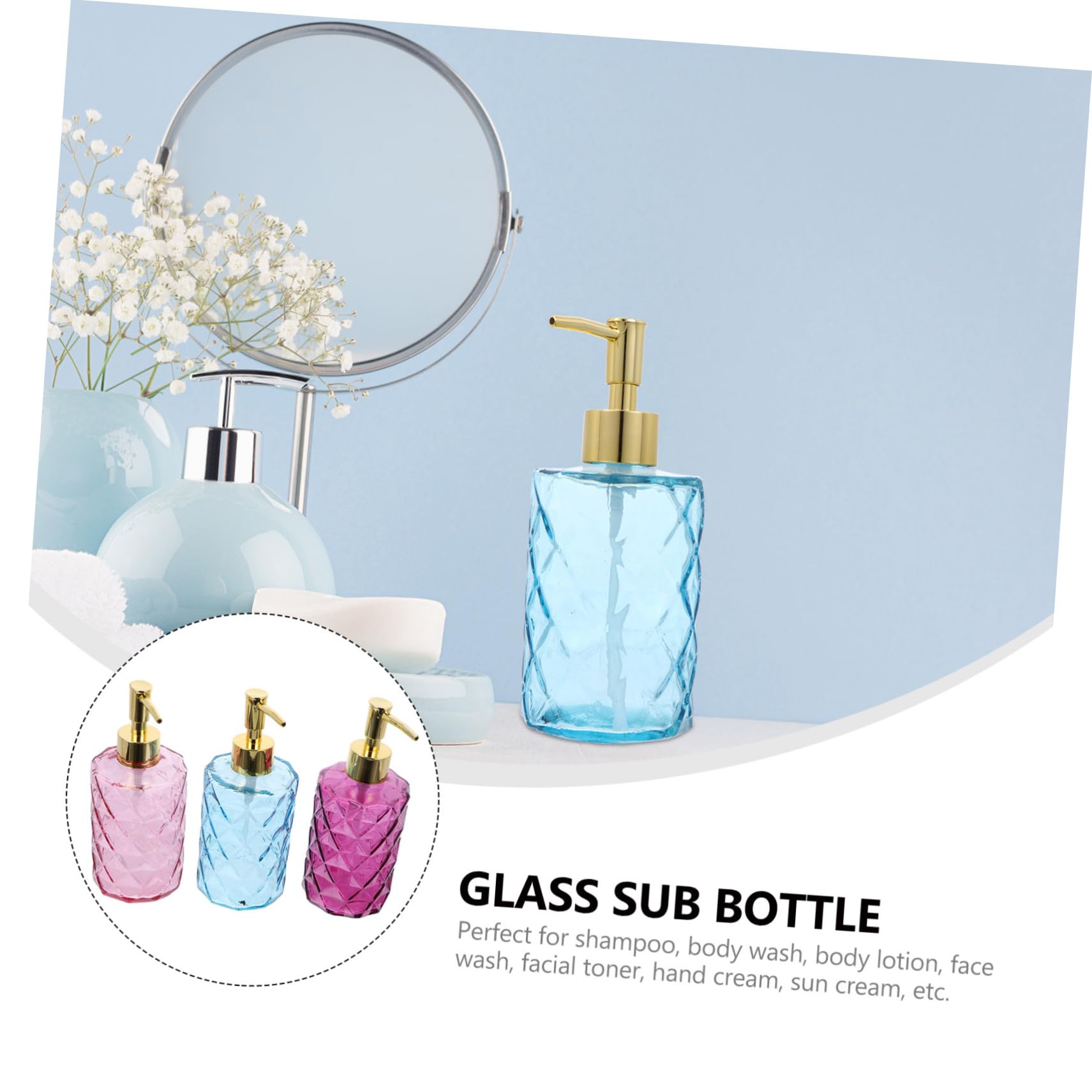 SOIMISS 3stücke Pumpe Für Seifenspender Spenderflasche Aus Glas Für Duschgel Shampoo Gesichtsreiniger Für Reisen Zuhause Und Büro