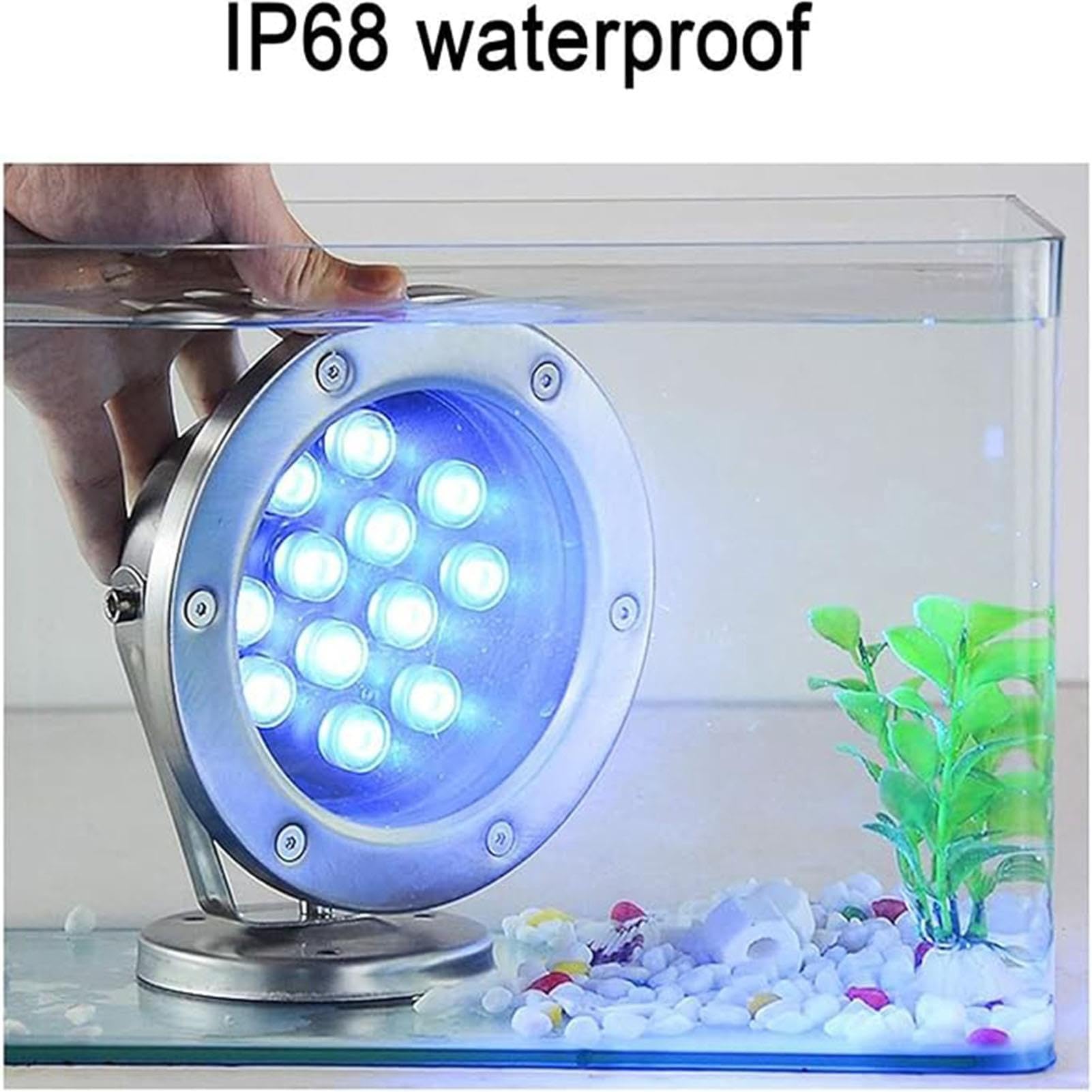 Luz Subacuática Impermeable - Luces LED Subacuáticas Para Estanques, IP68 Foco Giratorio Para Fuentes, Luces De Iluminación Para Piscinas De Bajo Voltaje De 24V(RGB,12W)