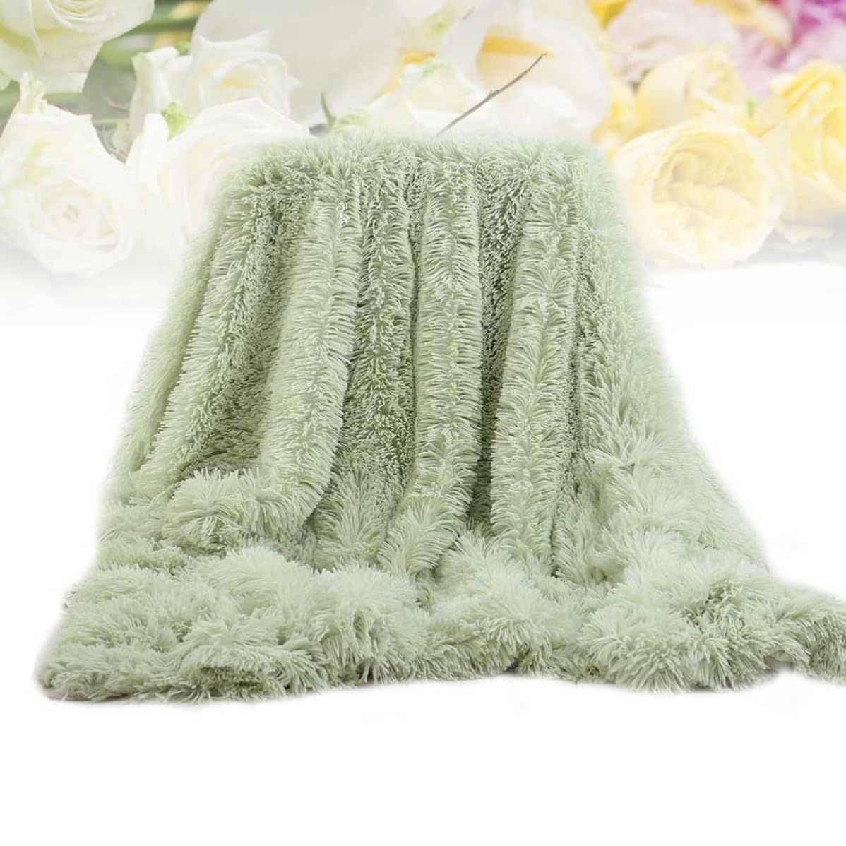 Coperta di Peluche Morbida 130x160 Cm in Poliestere Verde