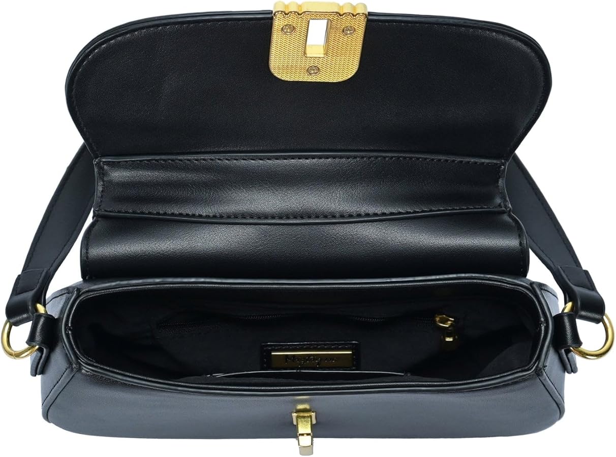 Amazon.com: Lyra Twist Lock Shoulder Bag | Vegan Leather Handbag