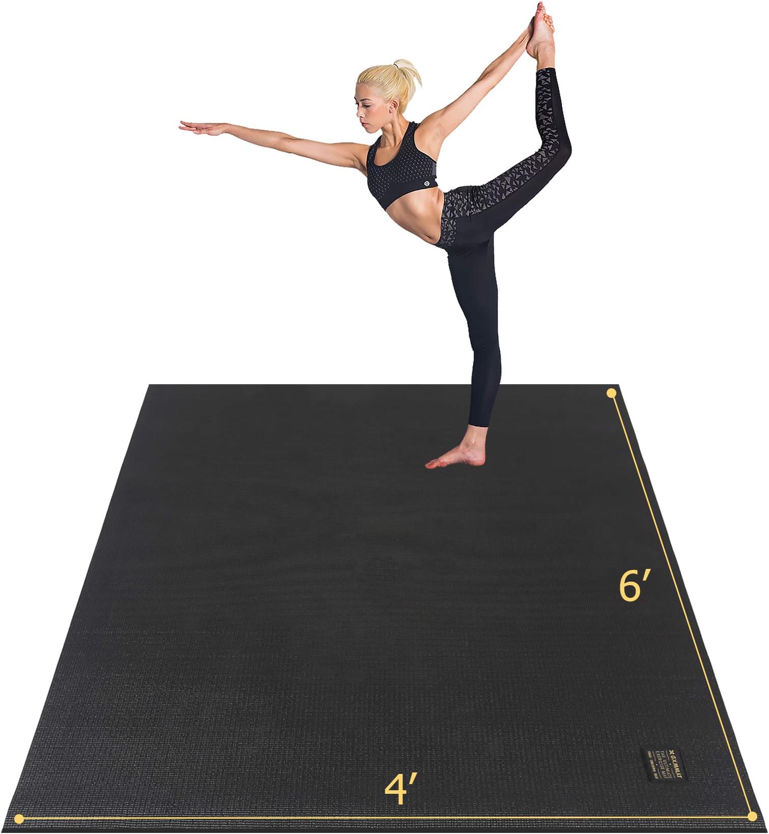 GXMMAT Large Yoga Mat 6'x4'/6'x6'/7'x5'(7mm/9mm), Extra Thick Workout Mats for Home Gym Flooring,Ultra Comfortable Non-Slip Quick Resilient Barefoot Wide Exercise Mat for Pilates,Stretching,Meditation