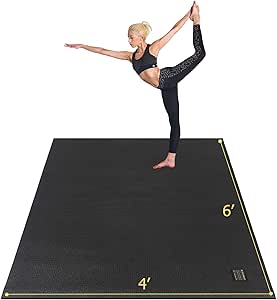 GXMMAT Large Yoga Mat 6'x4'/6'x6'/7'x5'(7mm/9mm), Extra Thick Workout Mats for Home Gym Flooring,Ultra Comfortable Non-Slip Quick Resilient Barefoot Wide Exercise Mat for Pilates,Stretching,Meditation