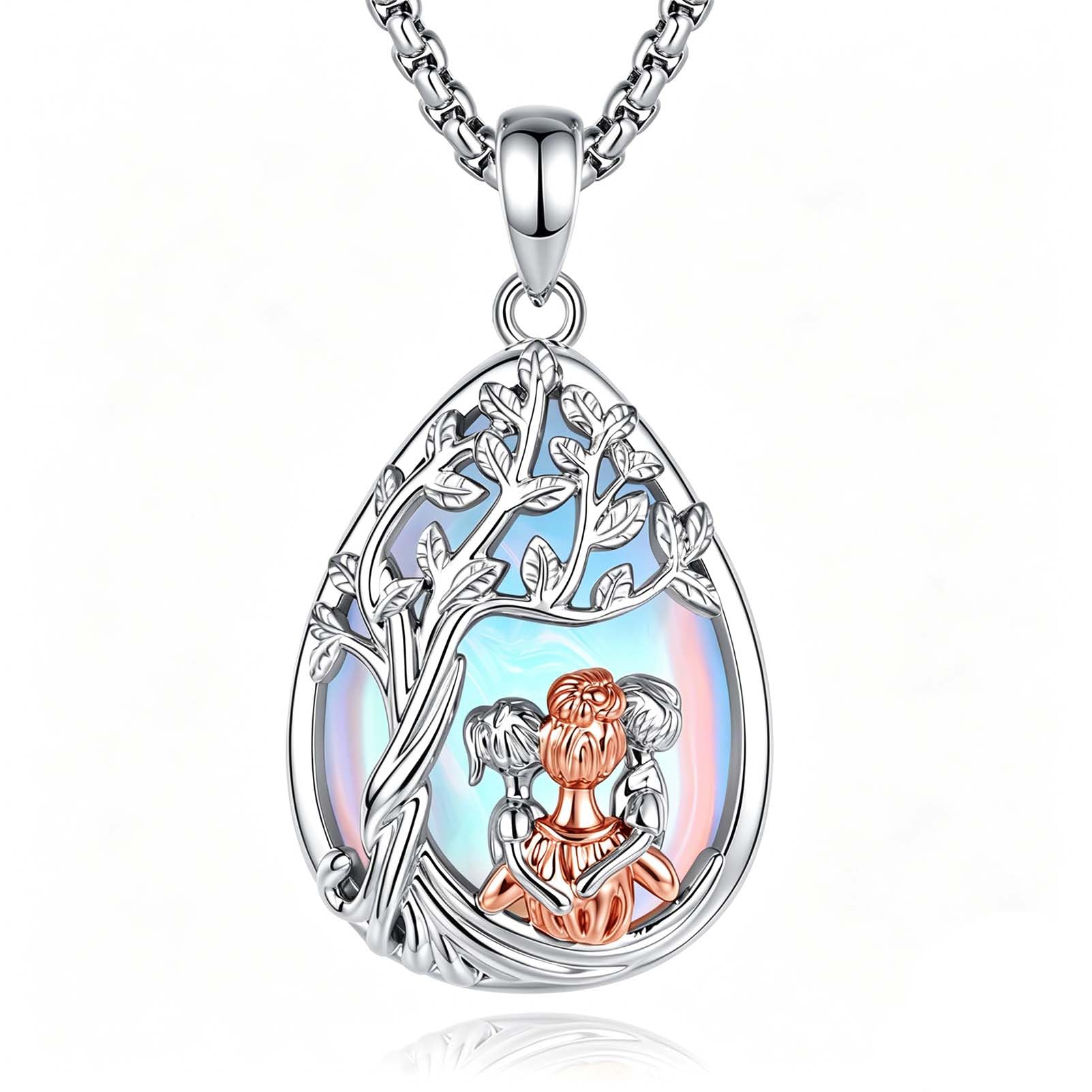 INFUSEU Regalo Mamma Collana, Mamma E Figlia Cuore Gioielli L'albero della vita Ciondolo Chiama Regalo Per La Festa Della Mammas