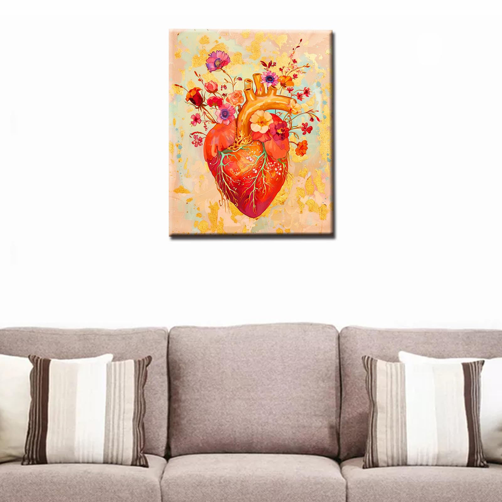 Amazon.com: Floral Heart Blood Vessel Paint by Number for Adults