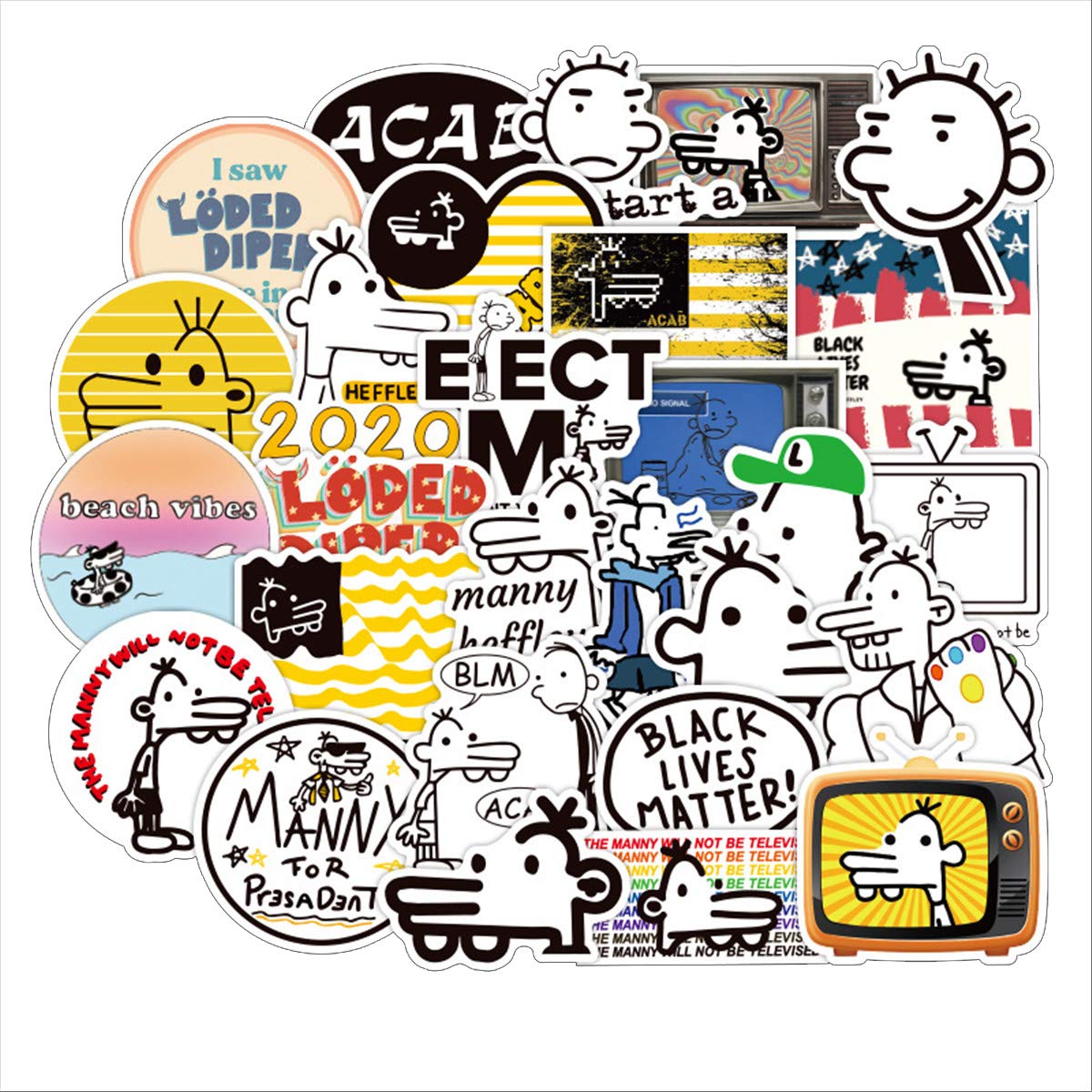 Wimpy Sticker Funny Diary Of A Wimpy Kid Stickers 50pcs Cartoon Vinyl | Desertcart ...