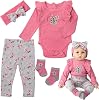 Reborn Dollsベビー服ピンク服22インチ~24インチのリボーンベビードール幼児女の子人形4ピース人形服セット