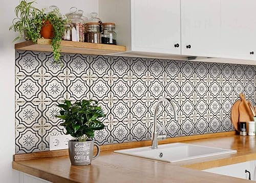 Miniatura 7 de Mi Alma - Losetas autoadheribles tipo calcomanía para contrahuella de escalones (24 unidades, 7 x 7 pulgadas), azulejos con adhesivo tipo calcomanía