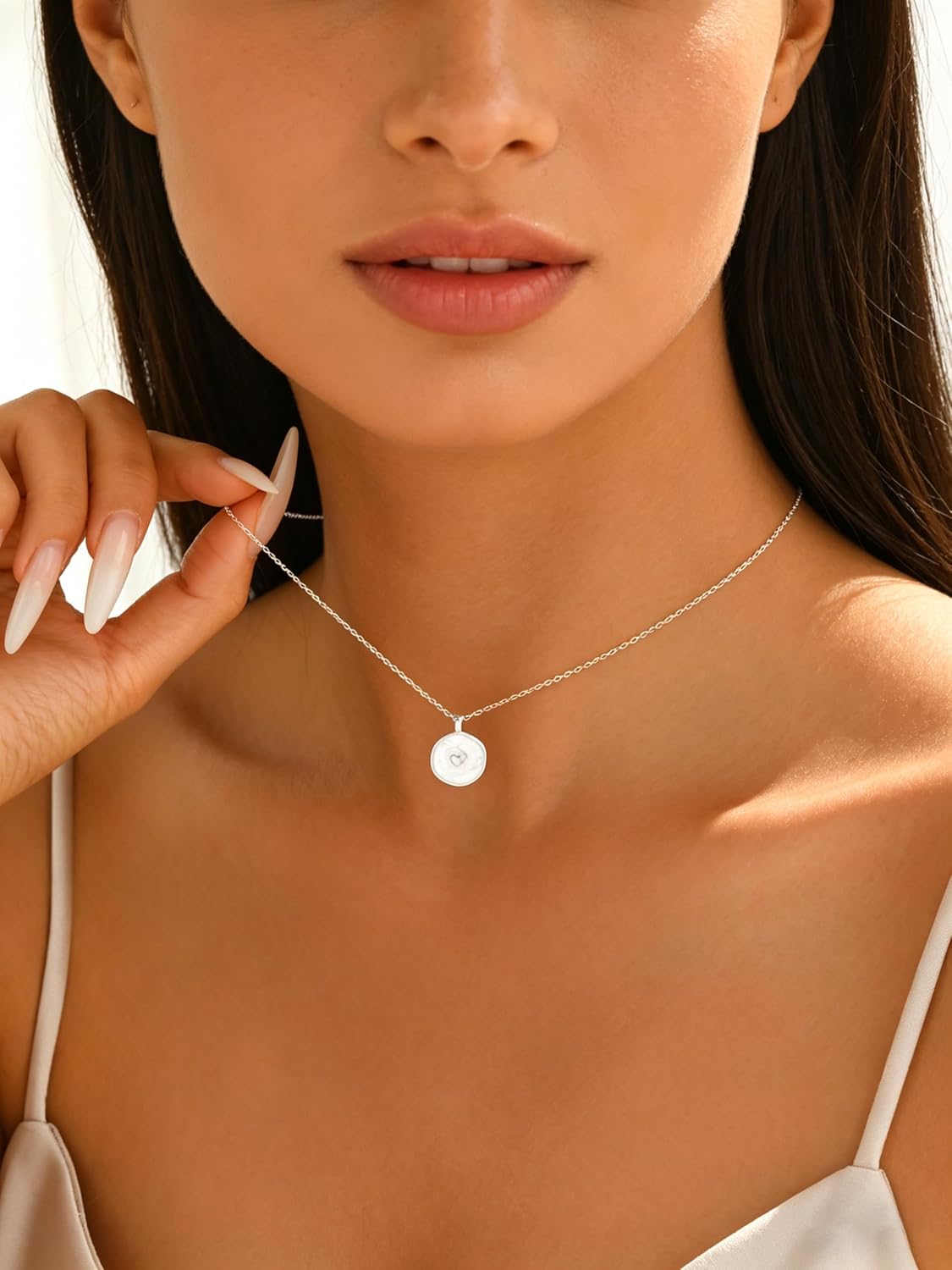 925 Sterling Silver Heart Necklaces for Women Cute Dainty 14K Gold Plated Heart Pendant Necklace Mother Daughter Necklace Hypoallergenic Necklace Minimalist Trendy Jewelry Mothers Day Gifts for Mom