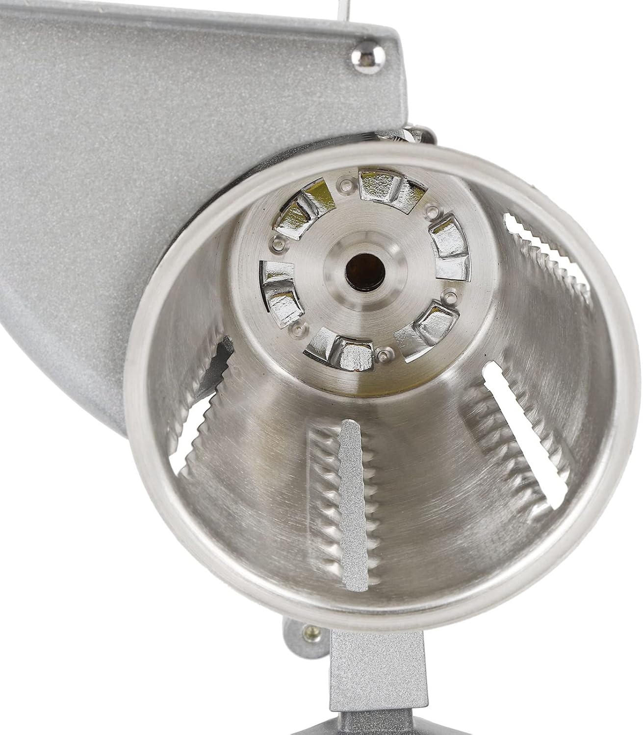 MultiFunctional Hand Crank Vegetable Grater with 5 Stainless Steel Vane/Wing for Kitchen, Durable Tool for Onions, Salad, Pizza Toppings, 10.6in Tall