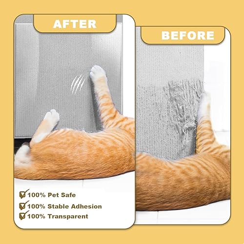 Miniatura 2 de Eosarcu Protector de muebles para gatos, 4 rollos de 40 x 8.2 pulgadas, protector de sofá para gatos, sin pines, antiarañazos, protectores de