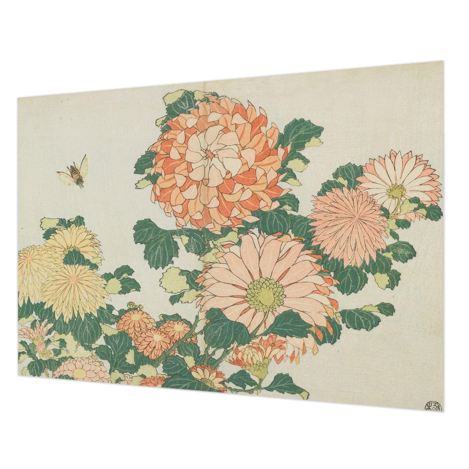 Papier peint fleurs de chrysanthème pour créer une chambre cocooning