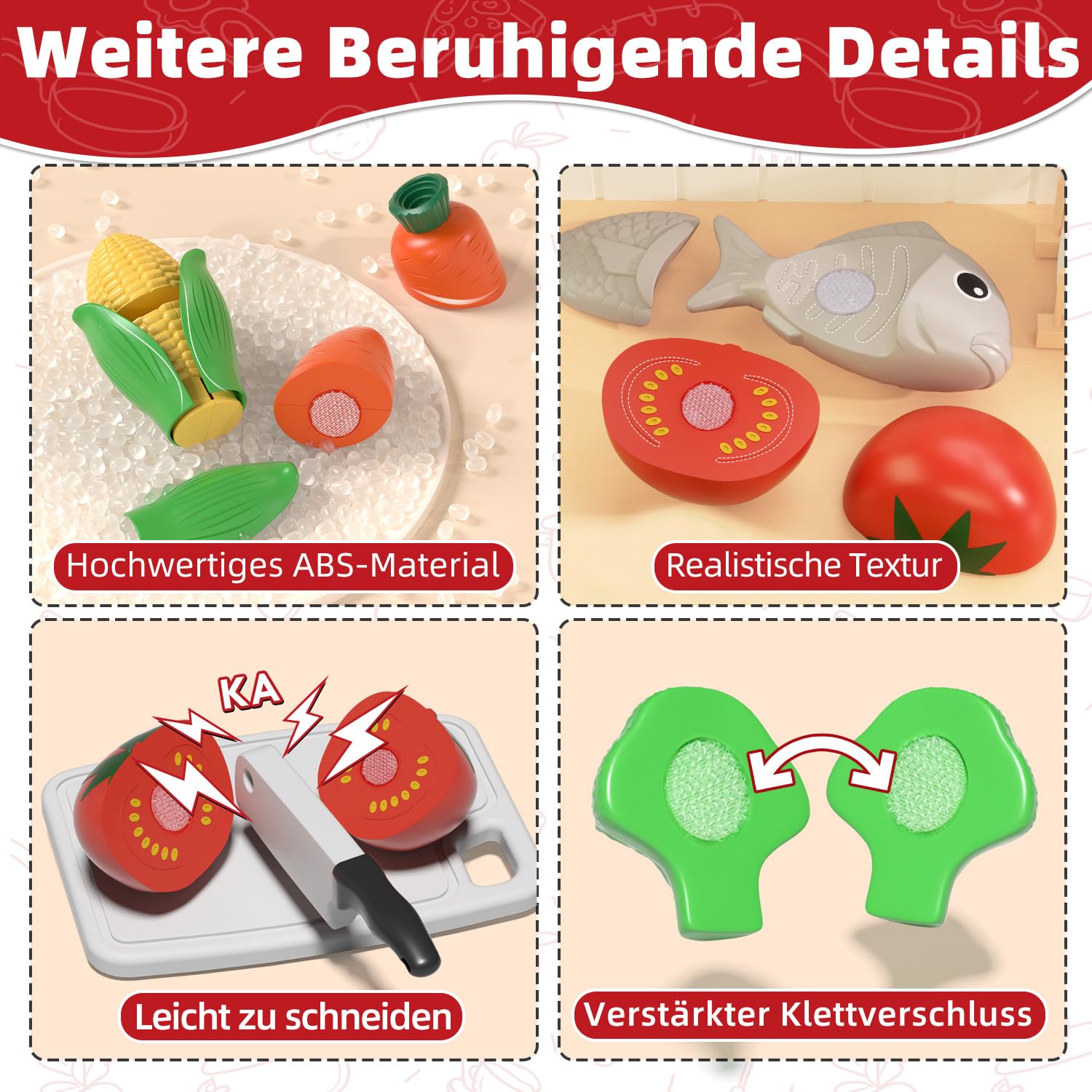 Lehoo Castle Kinderküche Zubehör, Spielküche Zubehör, Kinderküche Geschirr, Töpfe Kinderküche, Spielzeug ab 3 Jahre