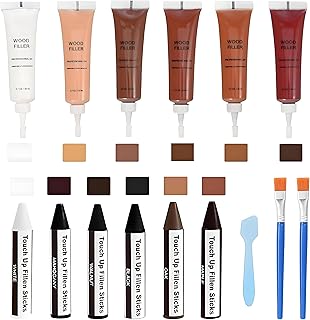 Wood Filler and Wax Fill-Sticks Kit for Furniture Repair,12 Colors Wood Repair Kit for Scratch Cover, Restore Cracks, Hole, Door, Floor, Table, Cabinet -Restore a Finish for Woods