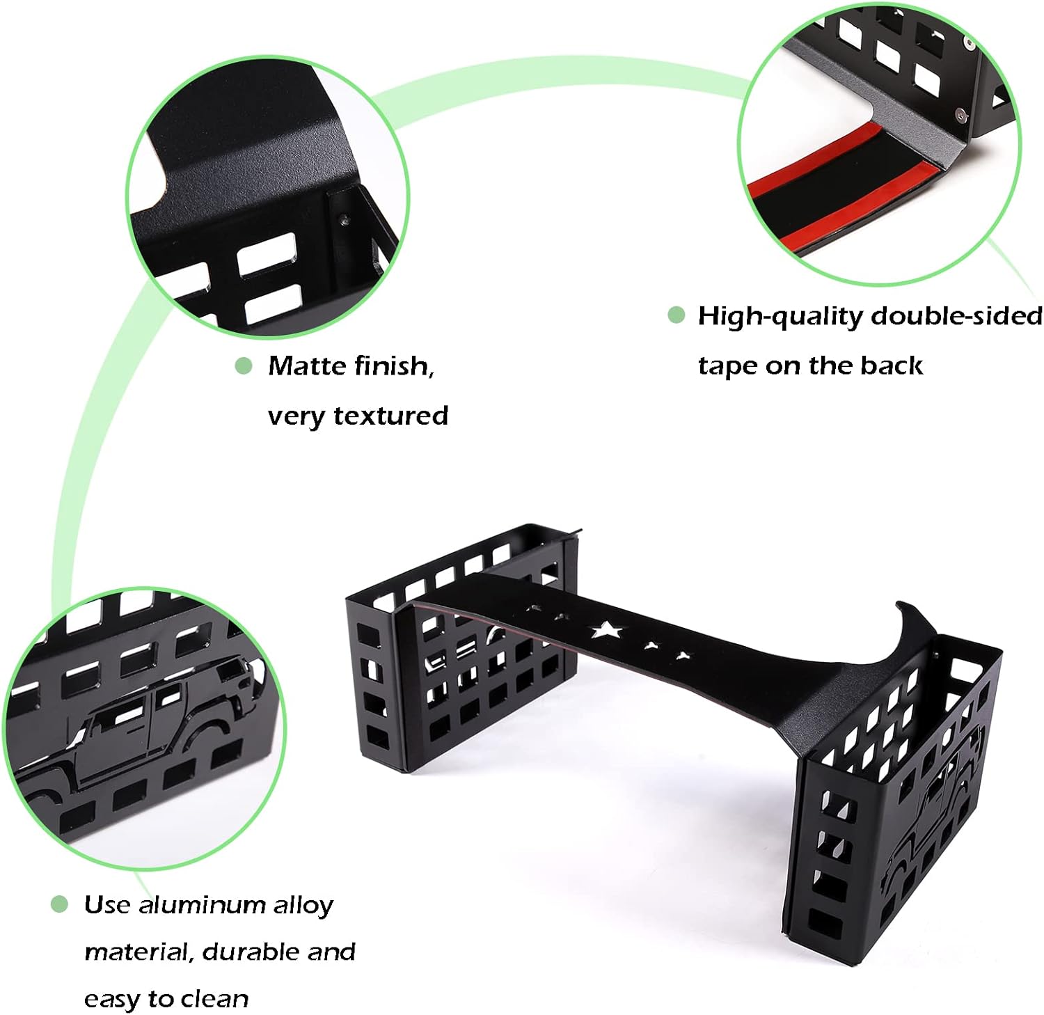 LLKUANG Central Gear Storage Baskets On Both Sides for Toyota FJ Cruiser 2007-2021 Aluminum Alloy Multifunctional Tray Storage Box (Style A)