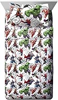 Vista 5 de Jay Franco Spiderman Spidey Faces and Avengers Team - Juego de ropa de cama individual de 8 piezas