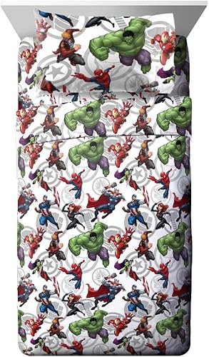 Miniatura 3 de Jay Franco Avengers Team and Spiderman Burst - Juego de ropa de cama matrimonial de 10 piezas
