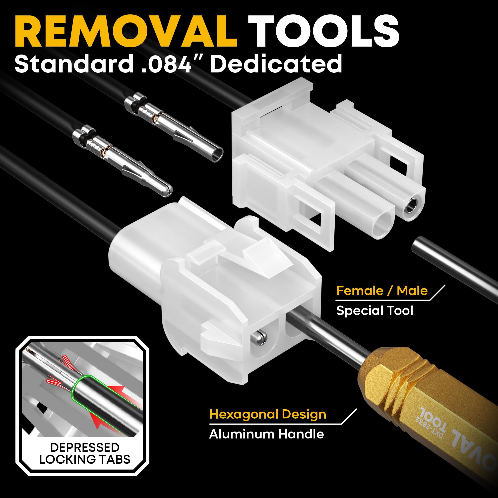 DxCRIMP Set di pinze crimpatrici con connettore a 2 – 12 poli MLX .084" (6,35 mm) – compatibile con Molex MLX & TE Universal MATE-N-LOK – con strumento di filatura e pinza crimpatrice a cricchetto