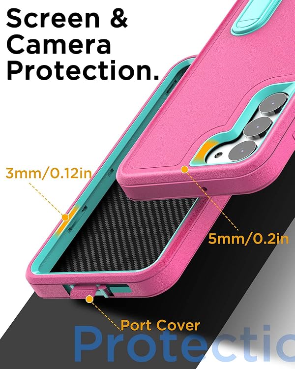 AICase for Samsung Galaxy S23 Case Built-in Kickstand with Glass Screen Protector,Heavy Duty Drop Protection Full Body Rugged Shockproof Military Protective Tough Durable S23 6.1"_5 by AICase - Image 6