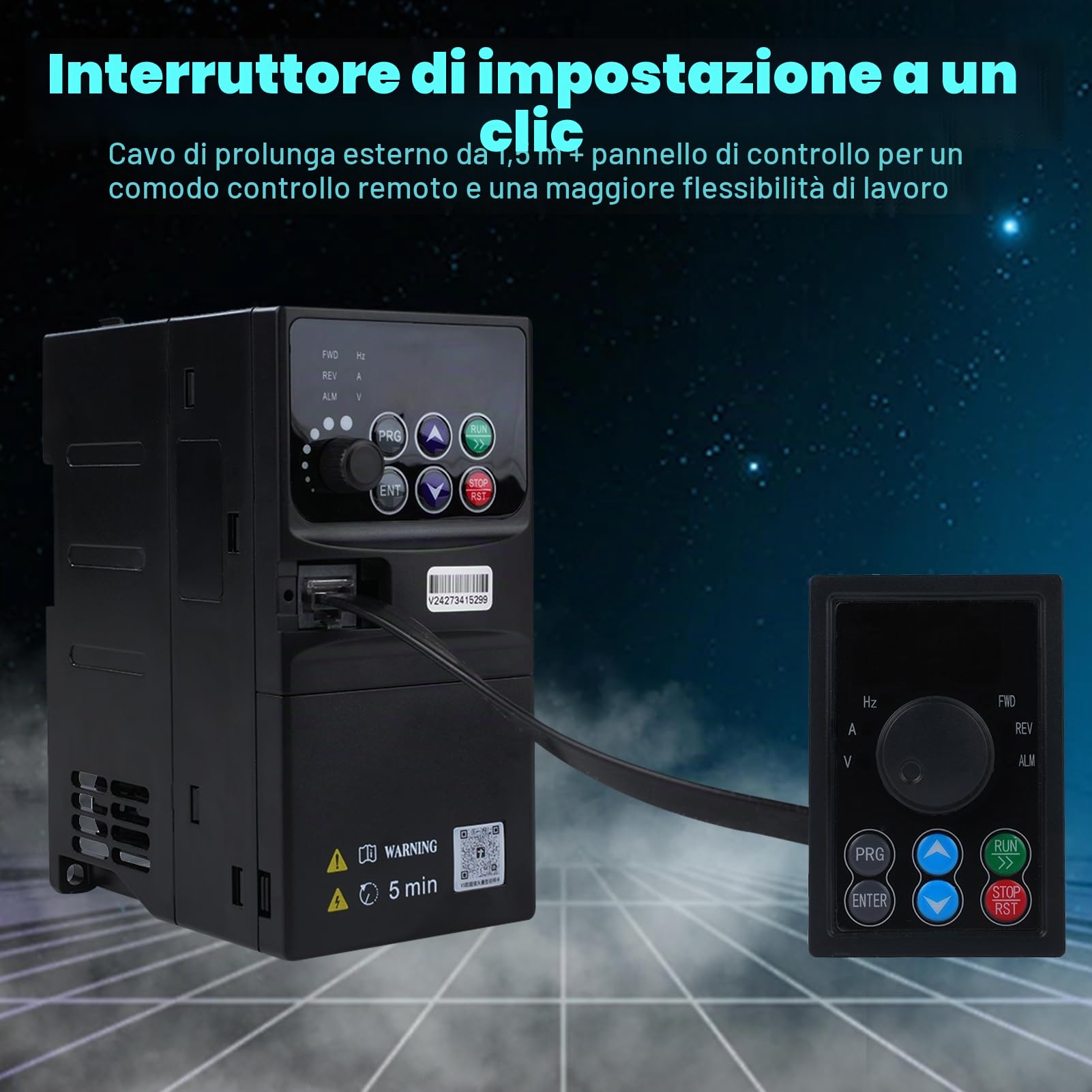 DEWIN Azionamento a Frequenza Variabile VFD,0.75KW 220V Ingresso Monofase Uscita Trifase,Convertitore di Frequenza 220v Monofase Inverter CNC a Frequenza Variabile