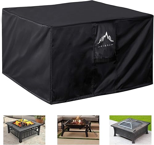 Himal Outdoors - Cubierta resistente e impermeable de poliéster 600D con revestimiento grueso de PVC para fogatas, redonda, de 112 cm, color negro