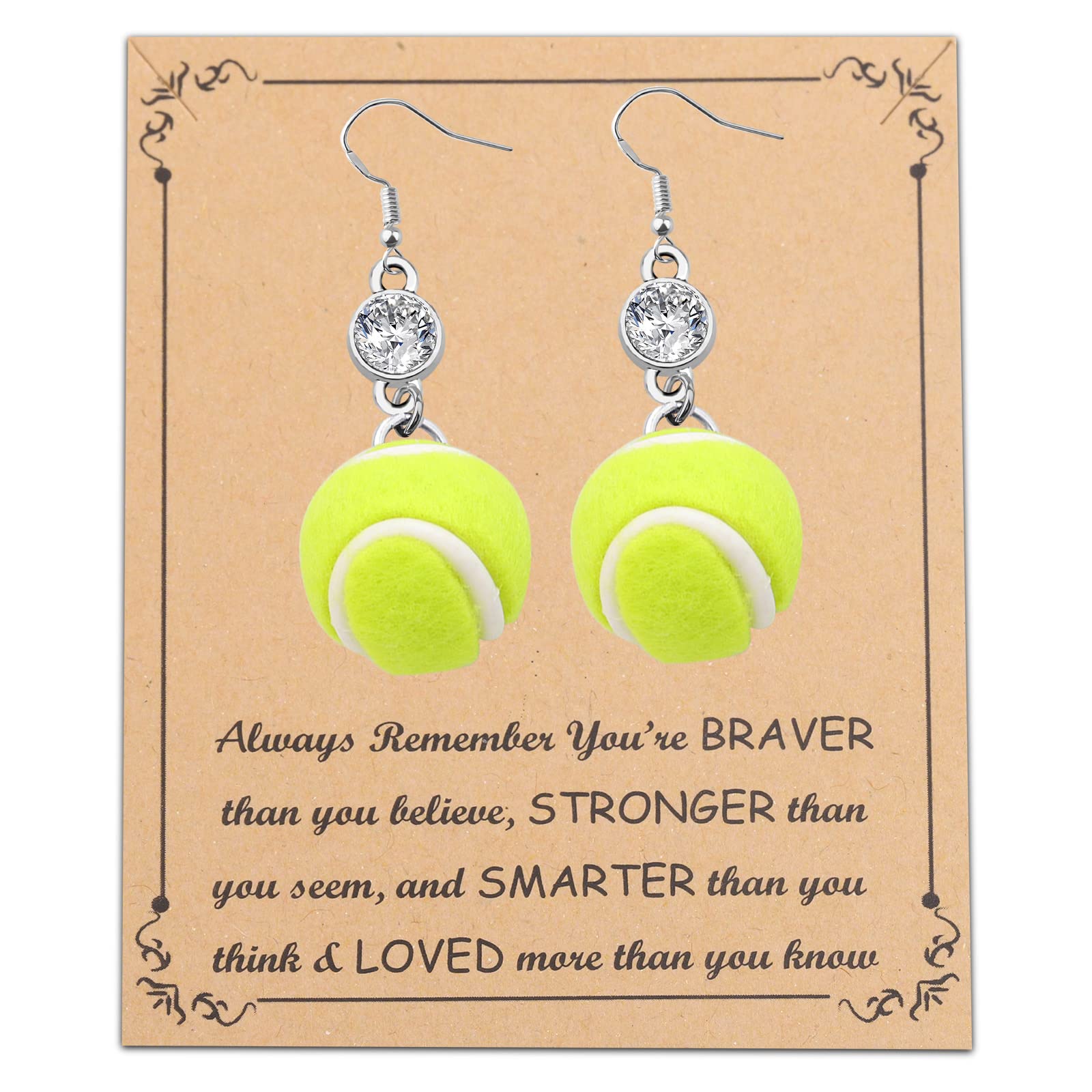 BNQL Tennis Dangle Earrings Tennis Gifts Tennis Lovers Gifts for Her Tennis Player Gifts Tennis Ball Jewelry Earrings