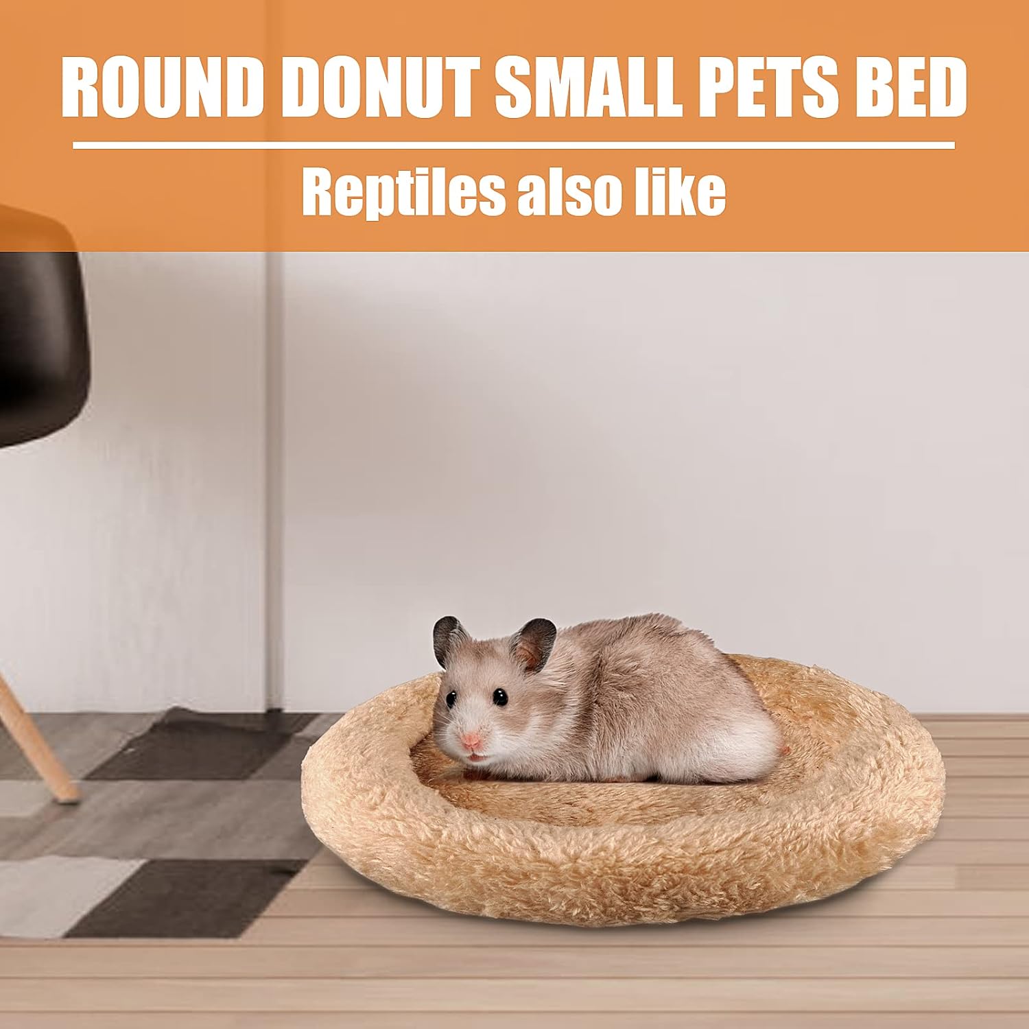HMBGSFD 2 Pack Guinea Pig Bed, Calming Rats Bed, Round Donut Washable Small Animals Bed, Anti Anxiety Pet Fuzzy Bed for Guinea Pig, Hamster, Ferret, Squirrel, Chinchilla, Turtle and Bearded Dragon : Pet Supplies