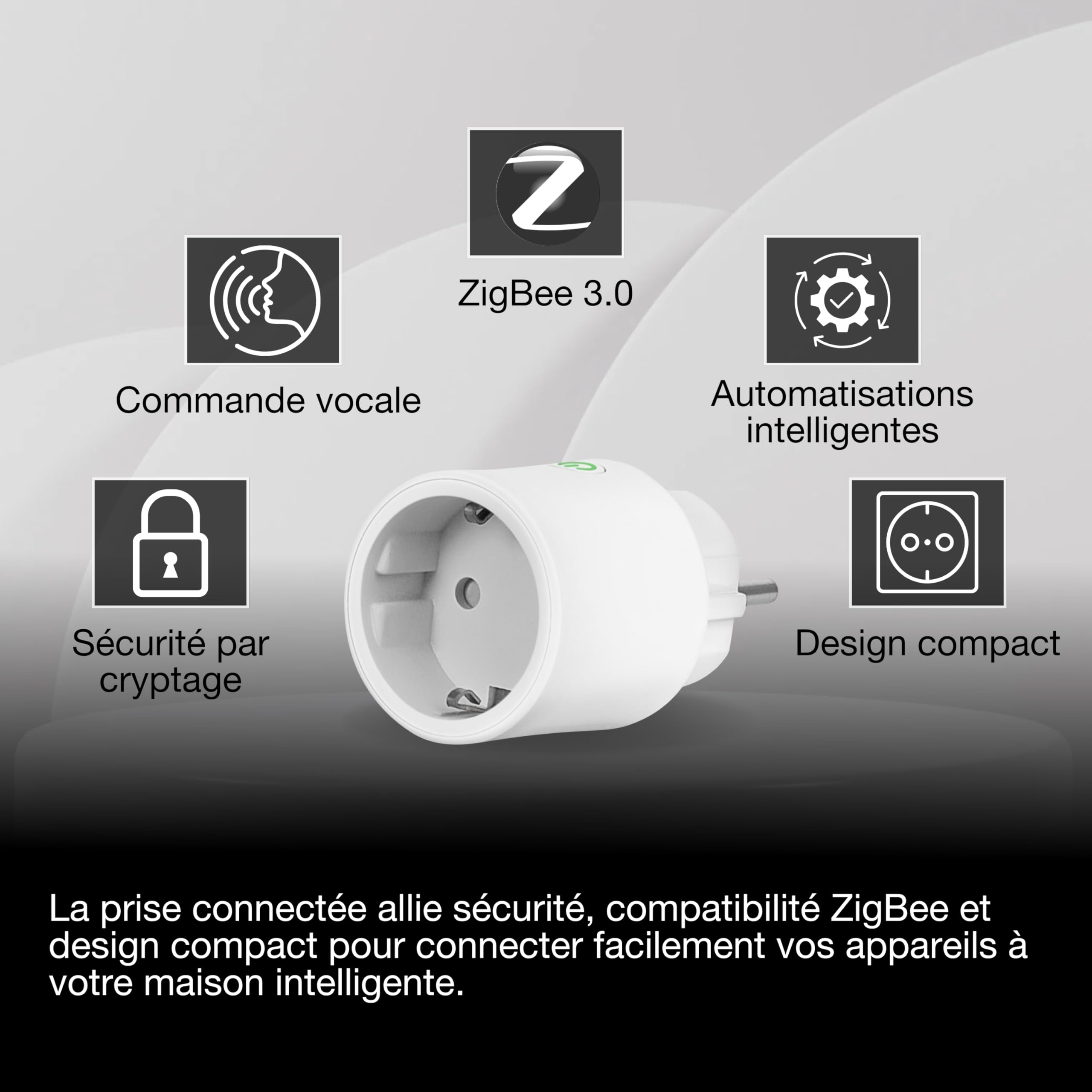 OSRAM SMART+ ZIGBEE prise UE en blanc, prise intelligente avec contrôle de | SMART+ ZIGBEE Plug, Plugs, Blanc, 48 mm dia, pack de 1