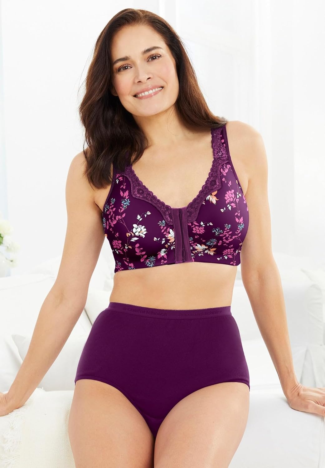 Catherines Women's Plus Size Front-Close Cotton Comfort Bra