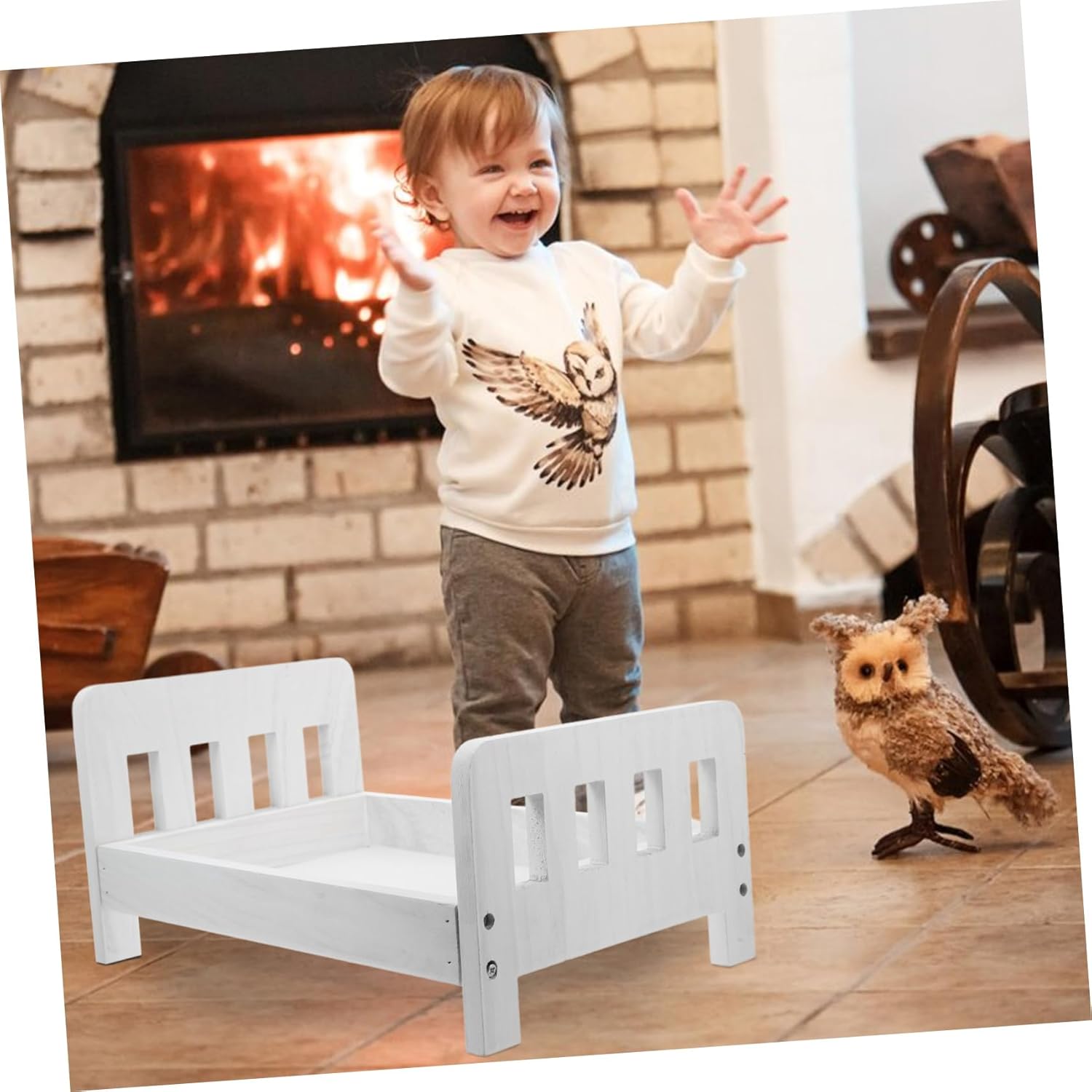 Newborn Photography Props Rustic Mini Doll Bed Creative Display for Photoshoots Design for Photo Props for Newborn and Birthday Sessions