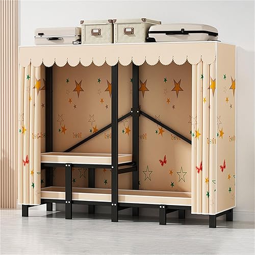 Miniatura 8 de Heavy Duty Portable Wardrobe Closet,Foldable Clothes Hanger With Cover, Portable Metal Wardrobe Closets,Metal Clothing Rack Cotton Cover, Garment