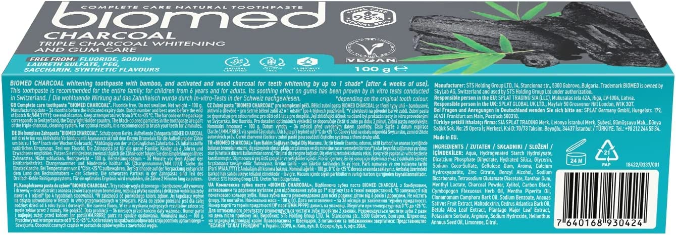 Biomed Charcoal Diş Macunu 100 G