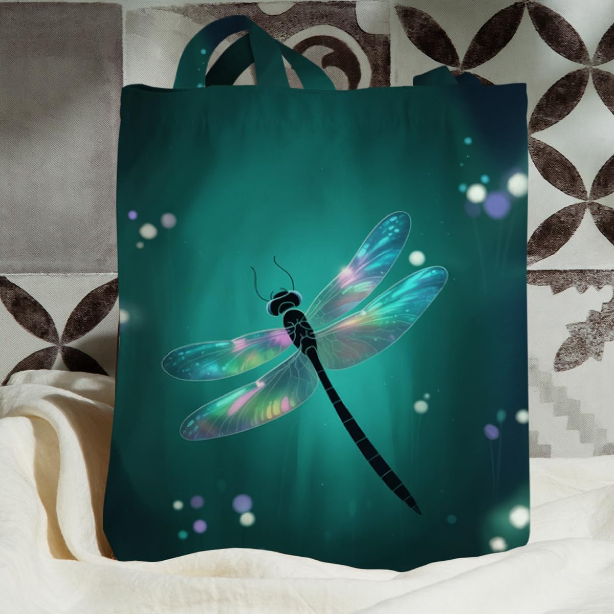 2 Pcs Canvas Tote Bag With Zipper Pockets, Cute Tote Bag Aesthetic Reusable Grocery Bags Shopping Beach Shoulder Bag - Image 3