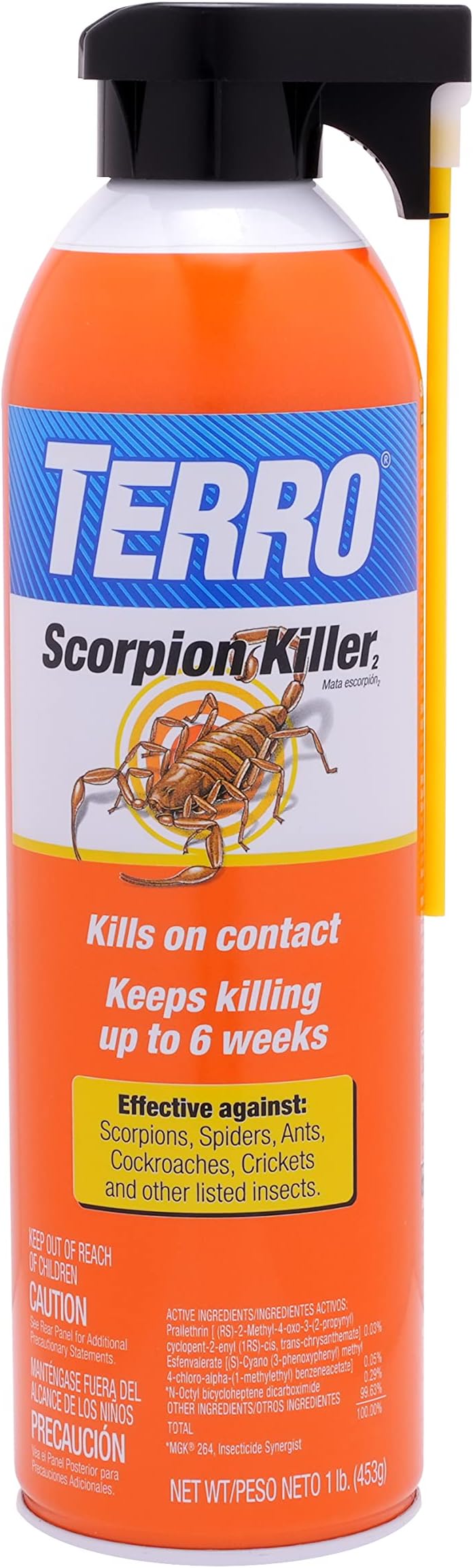 Scorpion Killer Spray - Kills Scorpions, Spiders, Ants, Roaches, and More - T2102-6 - Ready to Use Spray - 16 fl oz Aerosol - for Indoor and Outdoor Use