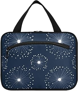 Azul oscuro círculo flor y blanco colgando ar...