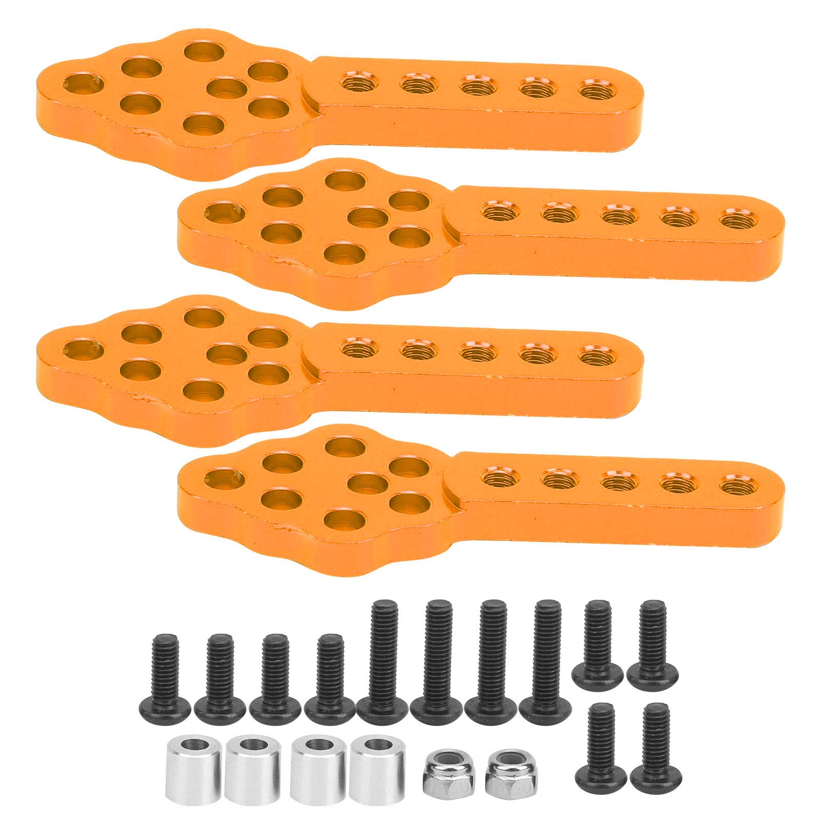 RC Car Shock Absorber Mount,4pcs CNC Metal Adjustable Height Angle Stand,RC Model Part Replacement,for Axial SCX10 90046 D90 D110 1:10 RC Crawler Car (Orange)