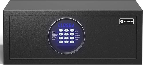 Miniatura 7 de XDeer HS300 Hotel Safe 1.39 pies cúbicos Caja fuerte de seguridad de acero para documentos personales con cerradura electrónica digital estilo hotel