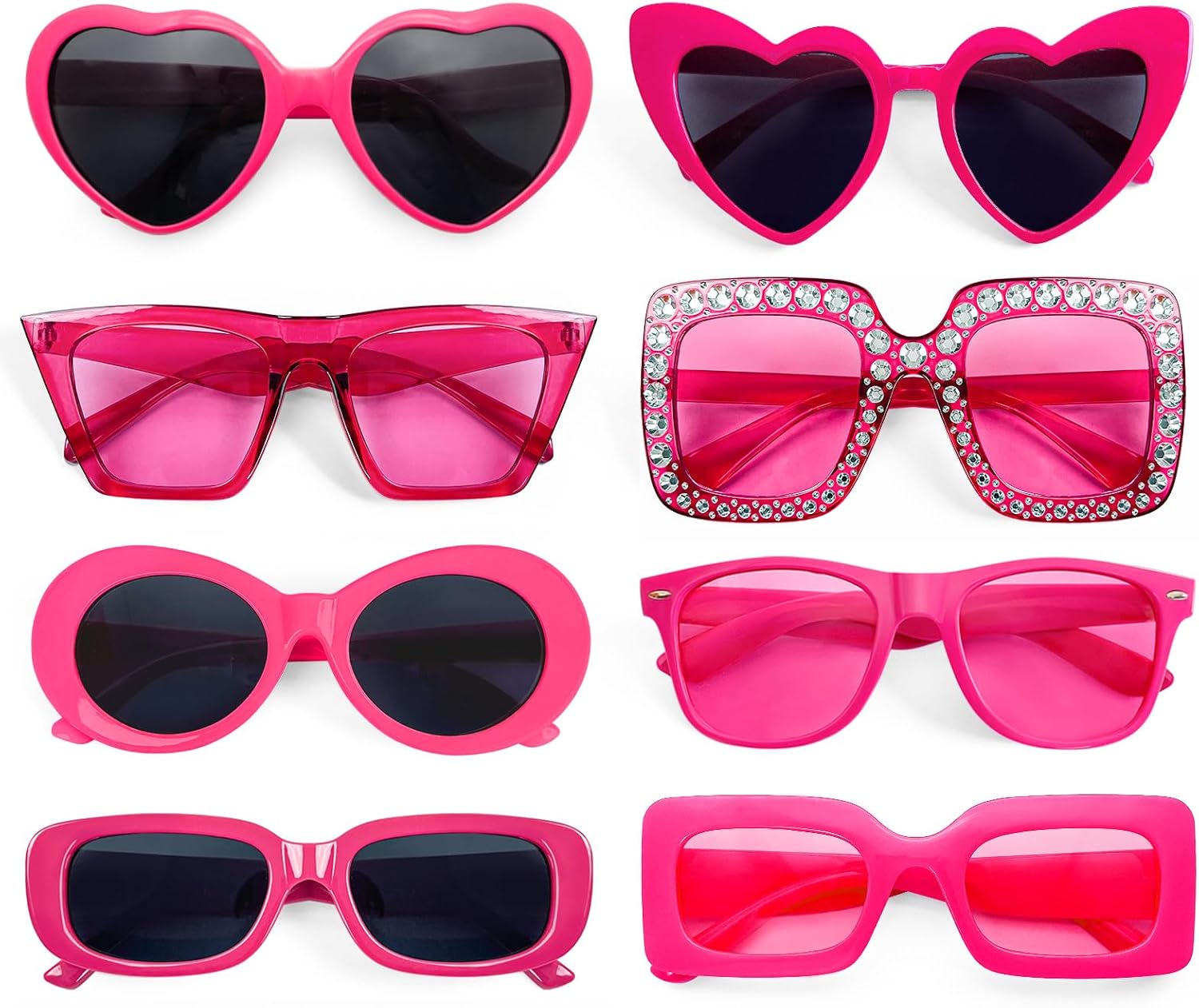 Pibupibu 8 Pack Mixed Styles Trendy Sunglasses for Women/Men Party Favors Sungasses Costume Accessories Eyewear Set