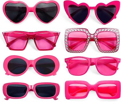 Pibupibu 8 Pack Mixed Styles Trendy Sunglasses for Women/Men Party Favors Sungasses Costume Accessories Eyewear Set
