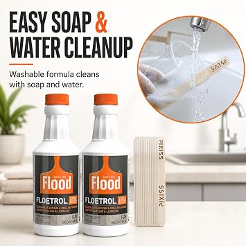 Floetrol Pouring Medium for Acrylic Paint | 1 Quart Bottles (2-Pack) | Flood Flotrol Additive | 20 Pixiss Wood Mixing Sticks Pouring Bundle