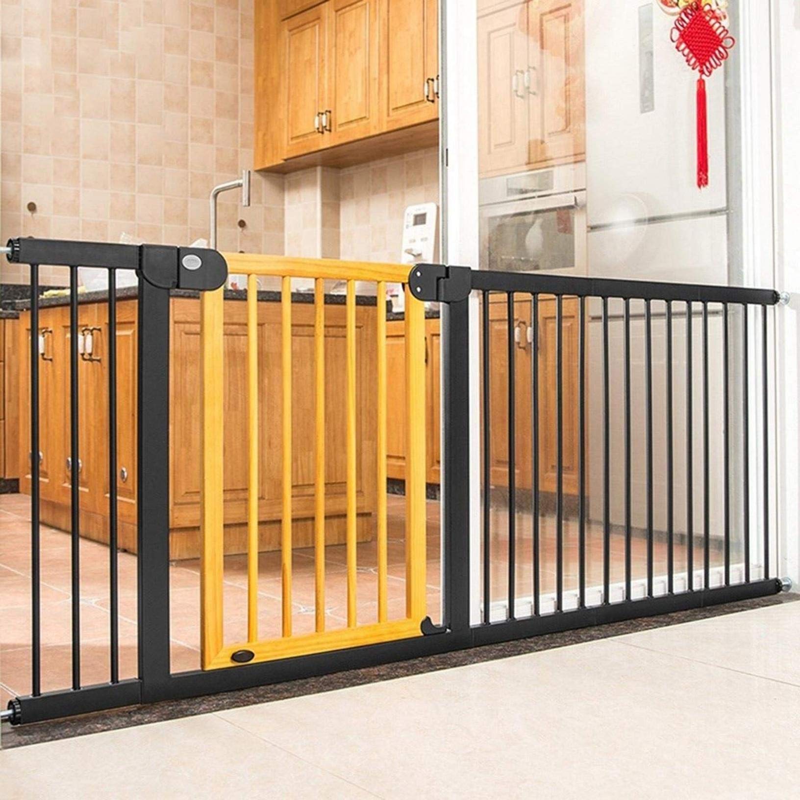 Cancello di Sicurezza Cancello per Bambini in Legno Montato a Pressione, Protezione della Parete Cancello per Cani per Animali Domestici per Interni Rete Portatile Distanza Trasparente per P
