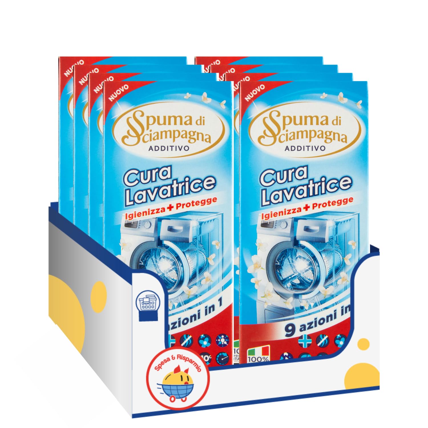 Trattamento cura lavatrice igienizzante interno – Formato 250 ml kit con Spugna Brandizzata SPESA & RISPARMIO Inclusa – Variazioni 4/8/12 Pezzi (8)