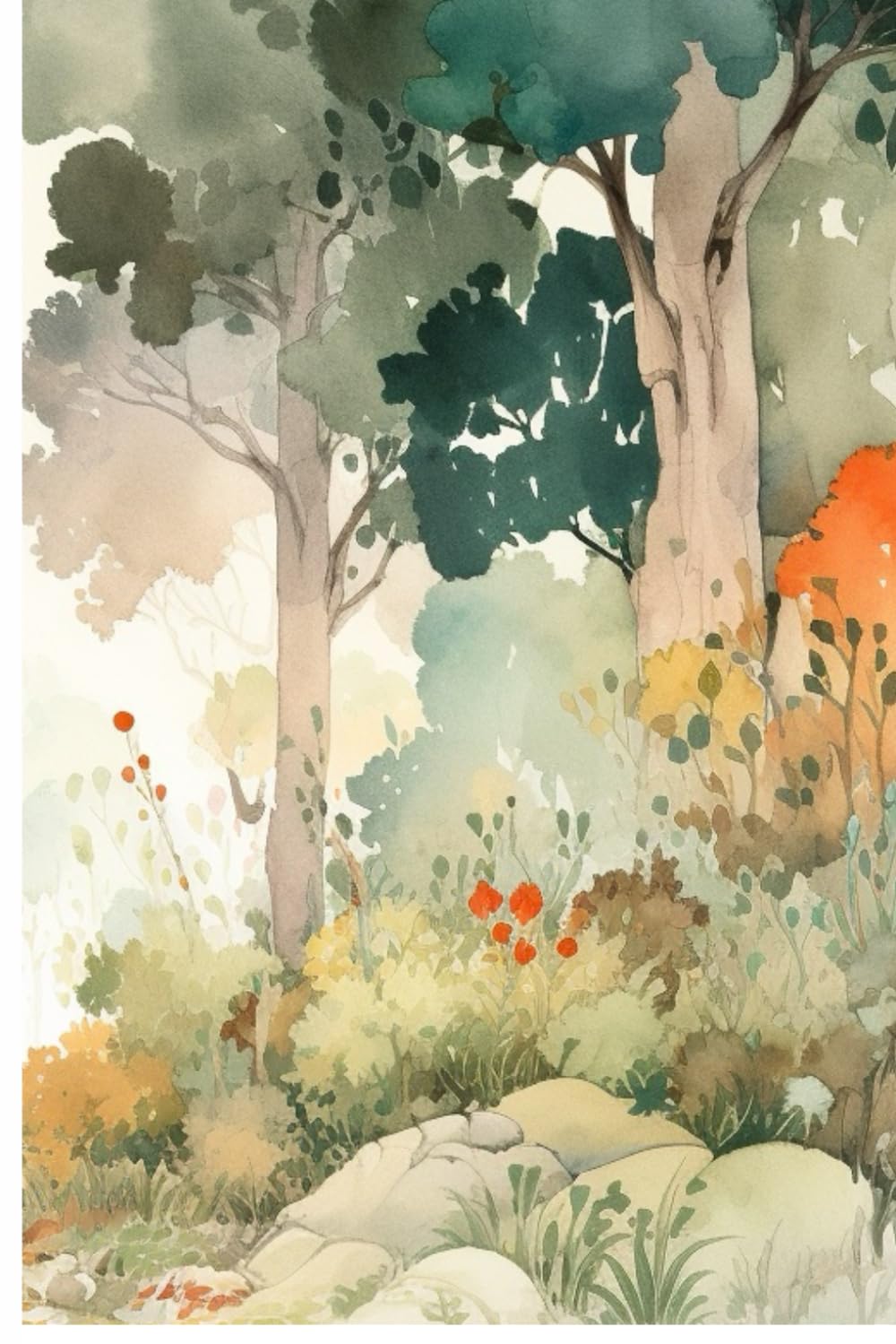 Composition Notebook - Tranquil Forest Watercolor - Lined Journal for Writing, Drawing, and Sketching: a simple notebook featuring a stunning painting of a tranquil forest