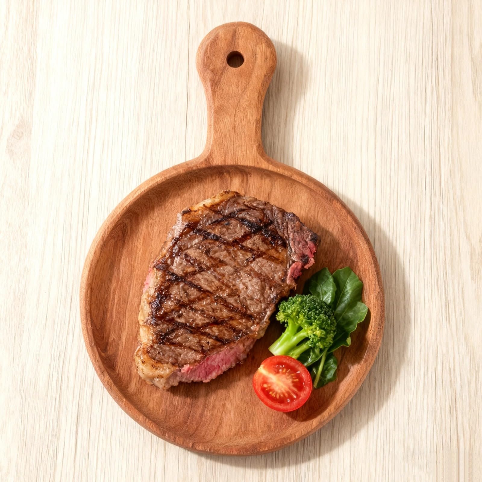 Deska do pizzy z drewna hebanowego, 33 x 23 cm, okrągła taca do serwowania z uchwytem, do steków, chleba, sushi, łatwe czyszczenie, stylowe akcesoria kuchenne, idealne do rozrywki