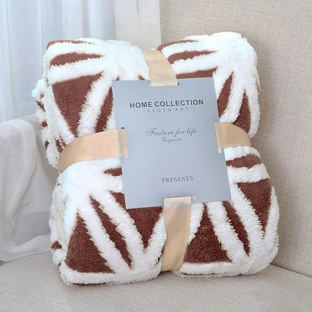 LOMAO Sherpa Fleece BlanketVersatile Blanket sofa throw for Bed Fluffy Soft Extra Large Throw (Brown, 130*160)