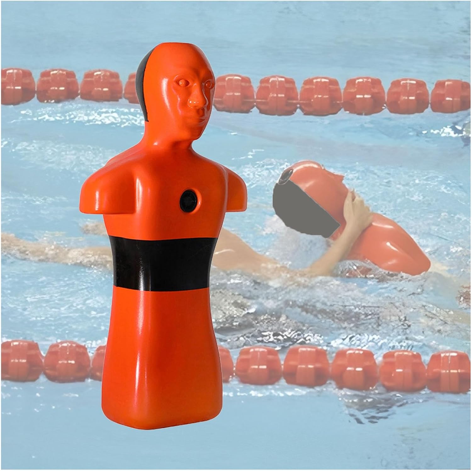 Water Training Dummy,Swimming Pool Training Equipment,3 Water Inlets,for Water Practice,Easy to Drag(Color2)