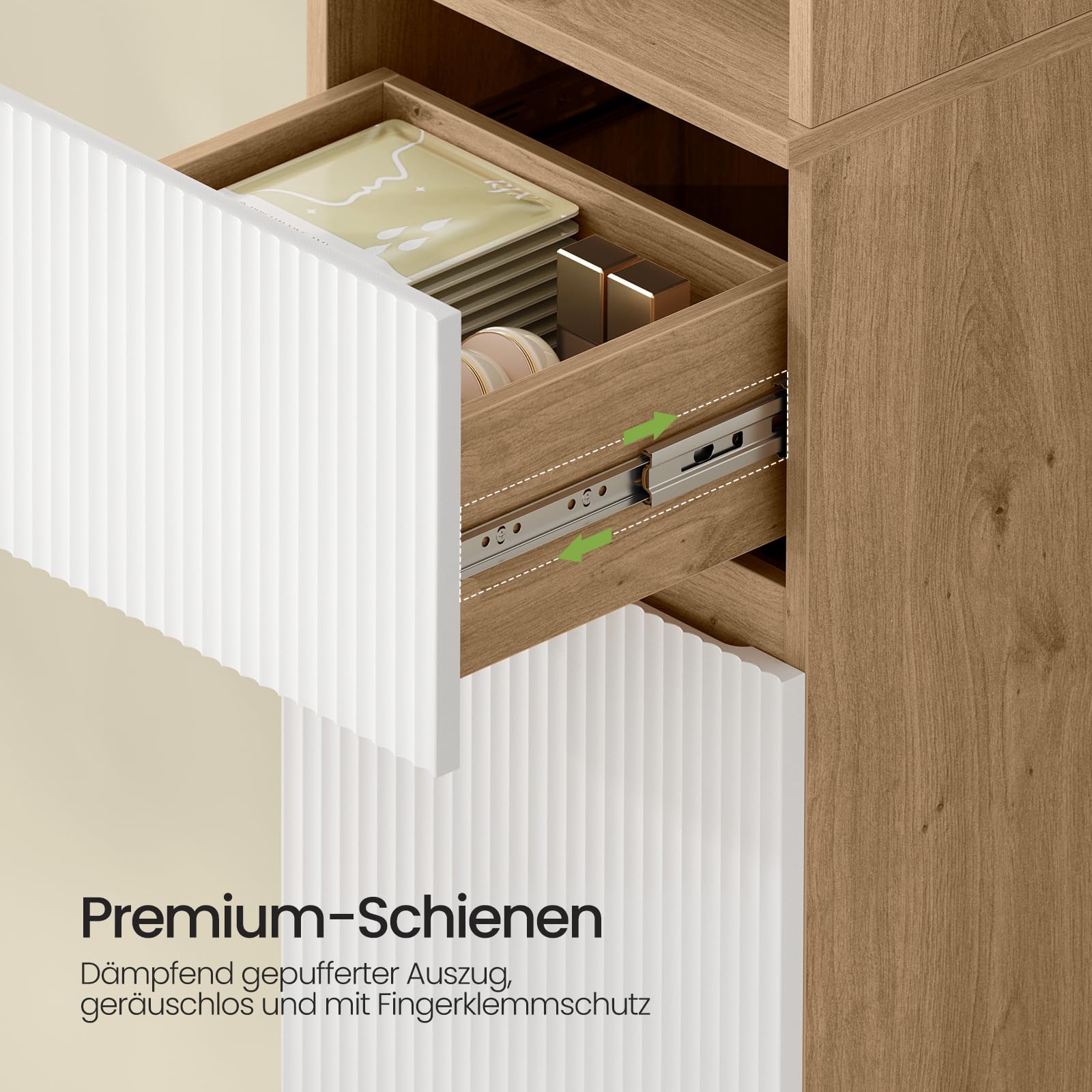 EUGAD Badmöbel Komplettset, 176.5 cm, Weiß + Braune Holzoptik, Badezimmermöbel-Set mit Waschbeckenunterschrank, und 2 Badezimmerschränke